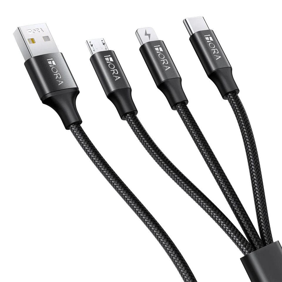 Cable 3 en 1 V8/IP/Tipo C (1 METRO)