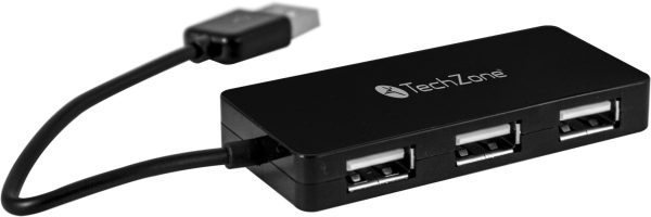 HUB 4 PUERTOS USB TECHZONE TZ17HUB02 NEGRO 