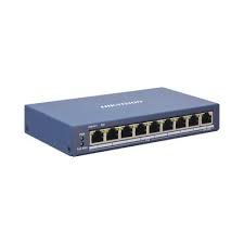 Switch PoE+ / Monitoreable / 8 Puertos 100 Mbps PoE+ / 1 Puerto 1000 Mbps Uplink / PoE hasta 300 metros / Conexión Remota desde Hik-PartnerPro / 60 W
