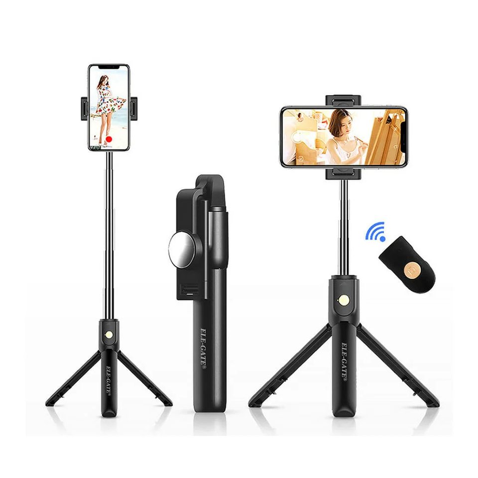 Bastón / tripie bluetooth plegable de 70cm, rotable y portable, con control remoto, medida adaptable / zp.06