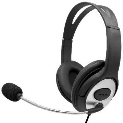 Diadema USB con Micrófono, negro/plata, Audífono, 263953, BRobotix