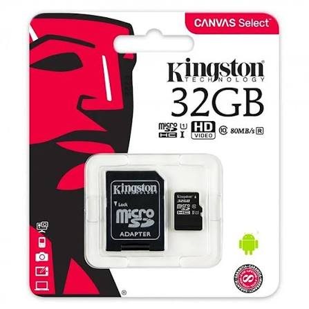 Memoria Flash Kingston, 32GB microSDHC Clase 10, con Adaptador