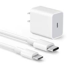 KIT CARGADOR 20 W PLUG IN TIPO C + CABLE TIPO C A LIGHTNING 1 MT A1692