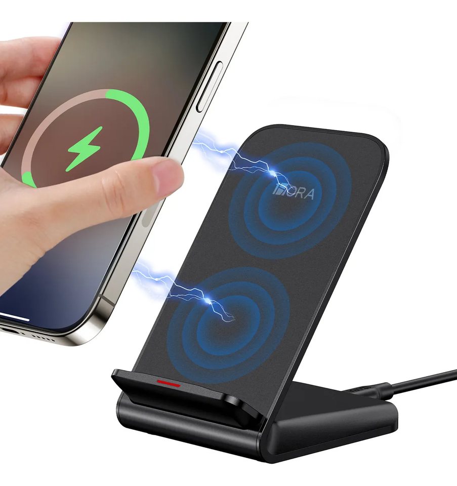 Cargador Inalámbrico Qi Carga Rápida 15w Compatible Para Ip Color Negro 