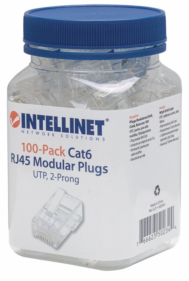 Intellinet Conector RJ-45 502344, Cat6, 100 Piezas 