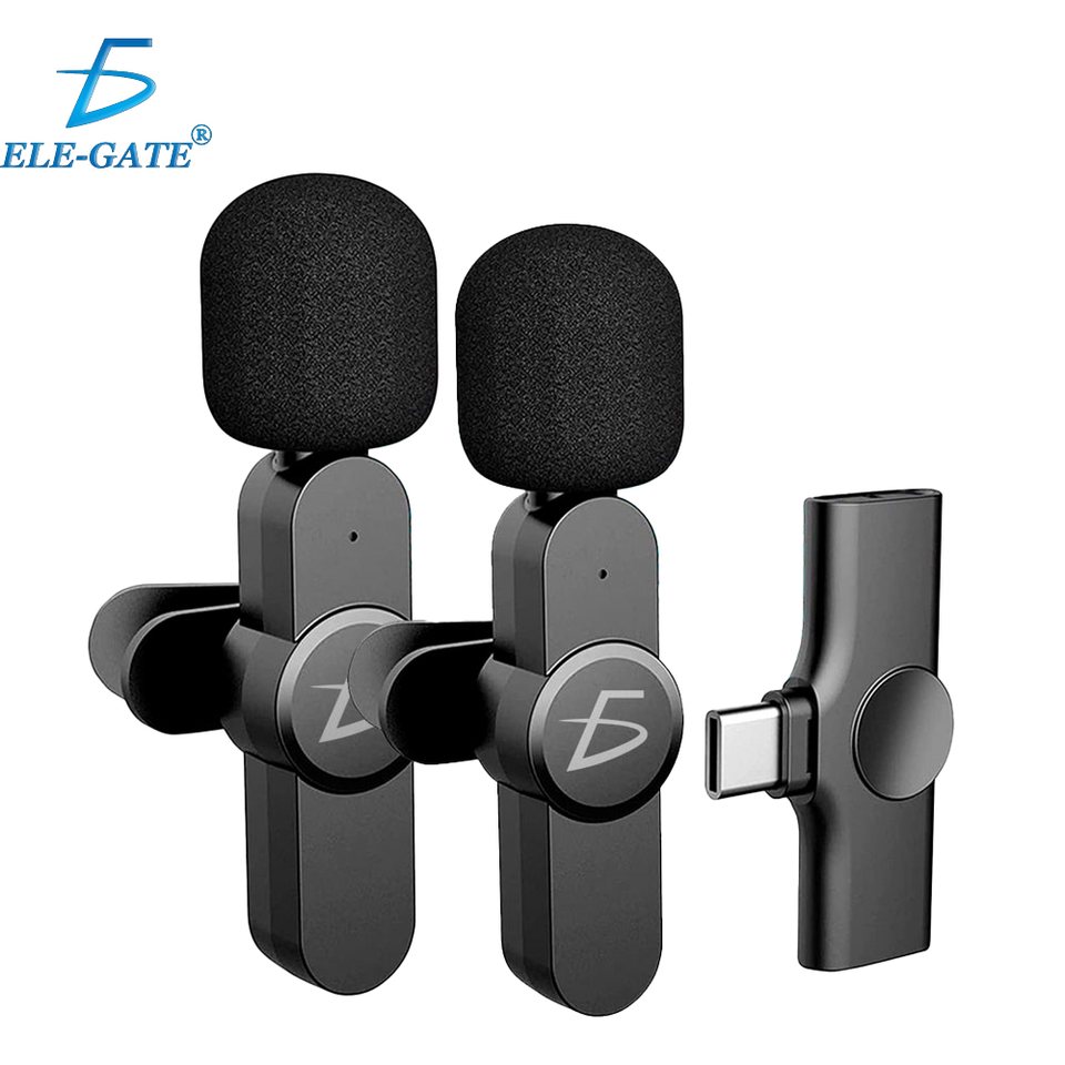 Micrófono doble inalámbrico de solapa con entrada tipo c 2.4g / adp.w4.tc