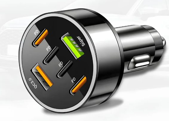 Yixoo MX519 Adaptador de cargador rápido para automóvil USB Y Tipo C