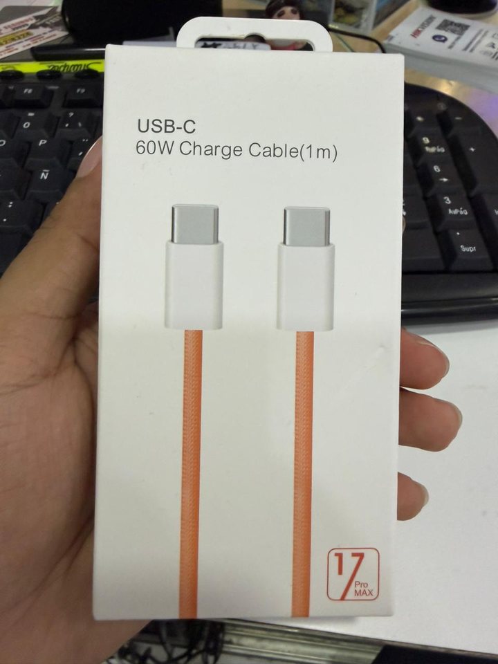 CABLE TIPO C A C 1 MT 60 WATTS APPLE