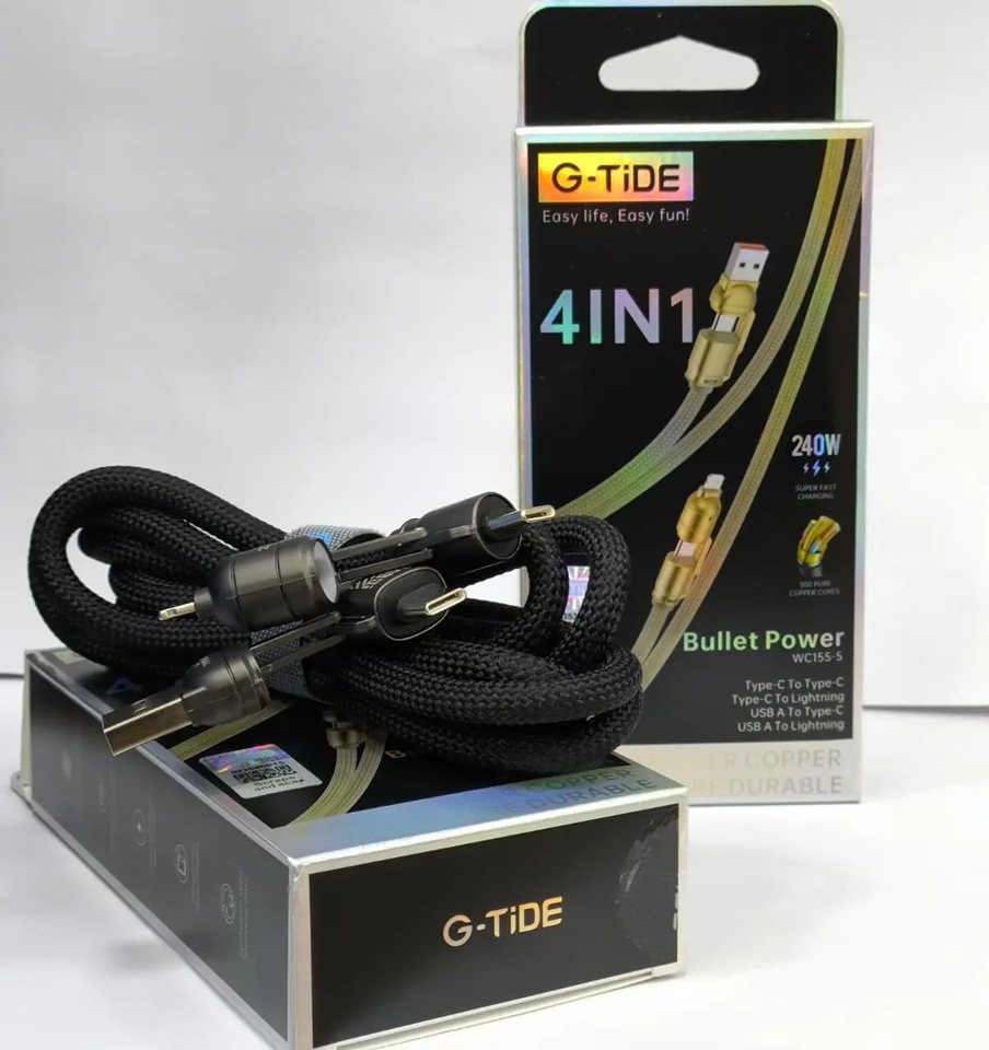 G-TIDE CABLE WC155-5 BULLET POWER 4 EN 1 1.5M NEGRO