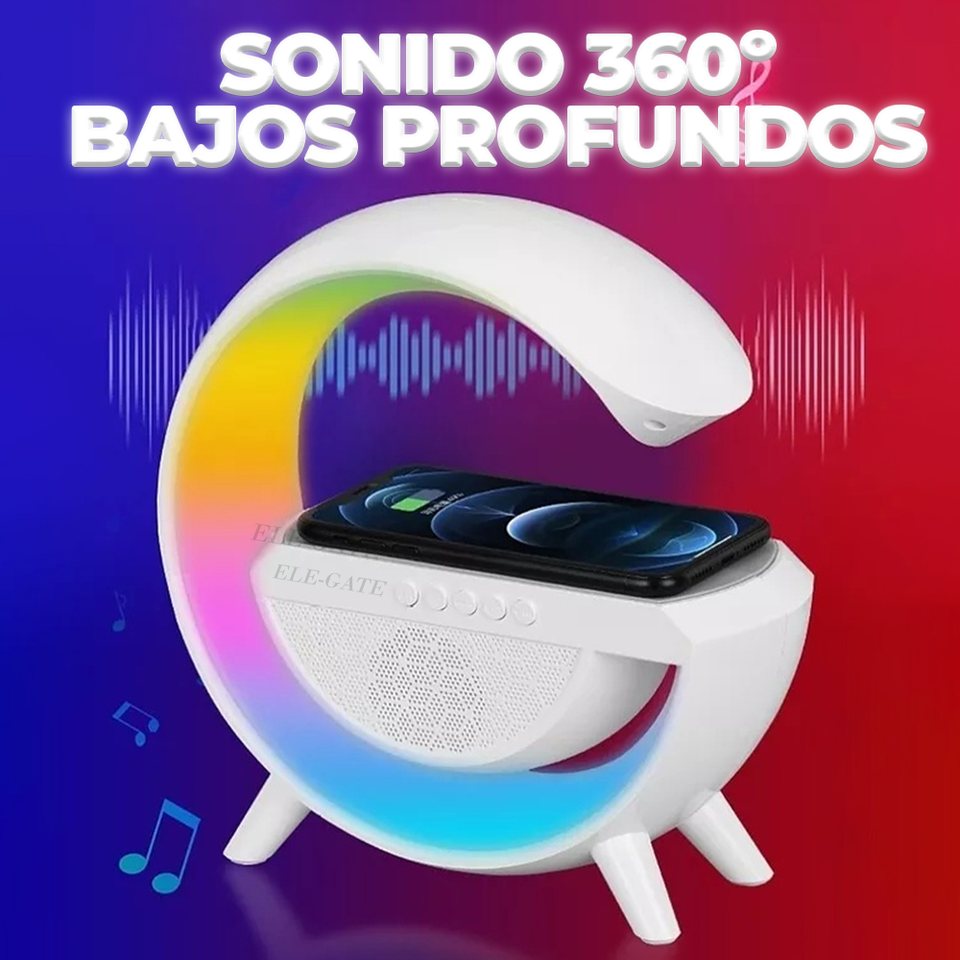 Bocina Lámpara De Mesa Inteligente Altavoz Bluetooth De Atmósfera De Cargador Inalámbrico