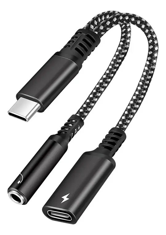 Audifonos Convertidor Usb-c A 3.5 Mm Jack Tipo-c 2 En 1