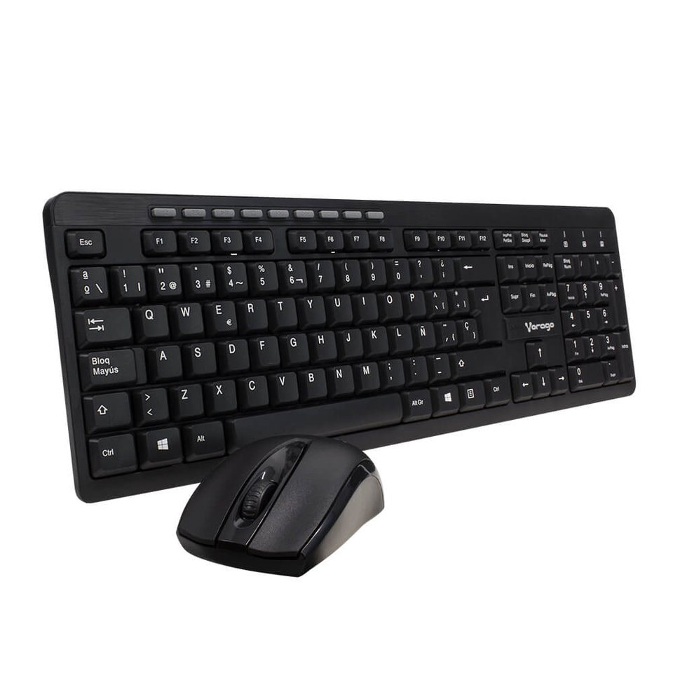 KIT DE TECLADO Y MOUSE MULTIMEDIA INALAMBRICO VORAGO KM-304 NEGRO 