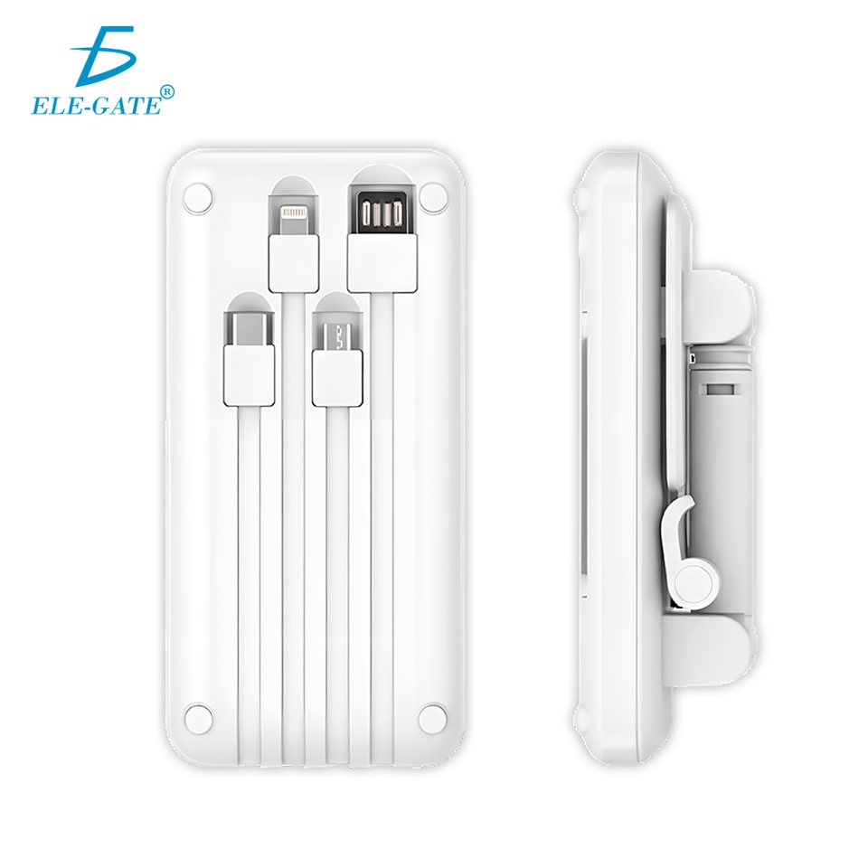 Power bank 2 en 1 con soporte para el celular y 4 cables para carga, variedad (copia)