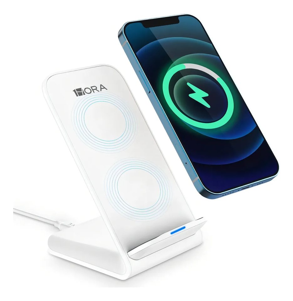 Cargador Inalámbrico Qi Carga Rápida 15w Compatible Para Ip Color Blanco