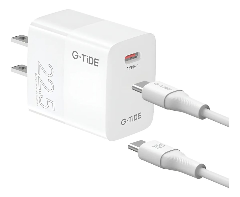 Cargador G-tide Tipo C A Lighting 22.5w Rápida 1metro Blanco
