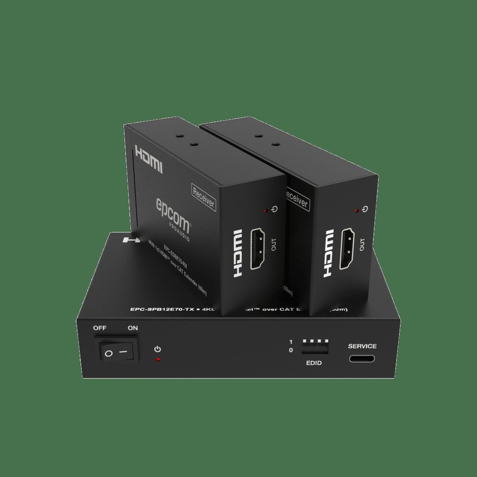 Splitter HDMI 1x2 | 4K@60Hz a 60m | 4K@30Hz a 70m | Cable Cat6| EDID | HDCP 2.2 | Salida Loop