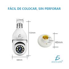 CAMARA INALAMBRICA DE SEGURIDAD CON VISION NOCTURNA Y ALARMA PARA SOCKET ELE-GATE WEB.50