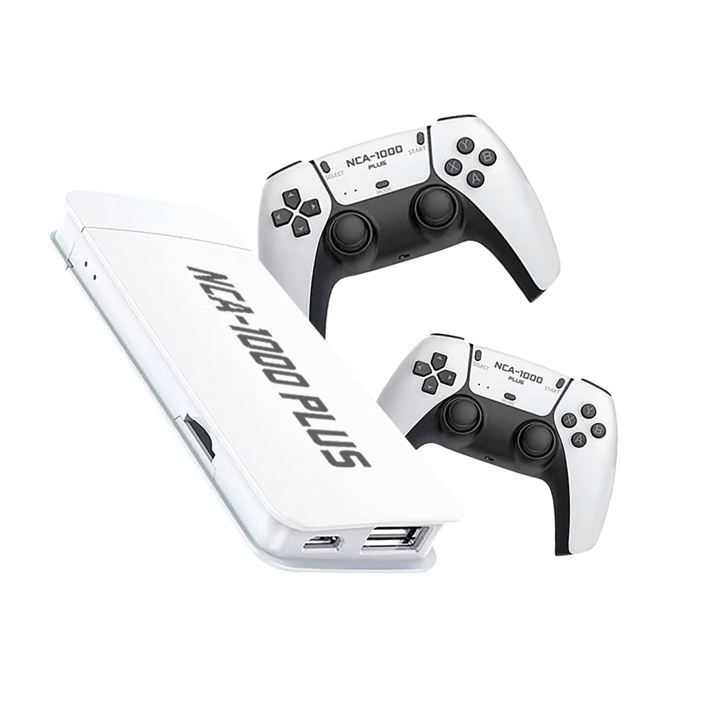 CONSOLA RETRO GAME STICK NCA-1000 PLUS 2 CONTROLES INALÁMBRICOS TIPO PS5 2.4GHZ 20K JUEGOS 64 GB ROM PS1 N64 NES  SNES  ATARI