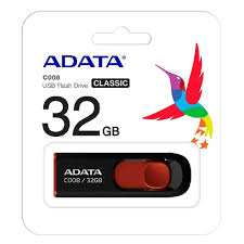 MEMORIA FLASH 32 GB USB ADATA C008 NEGRO/ROJO