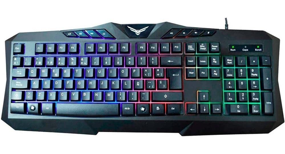 TECLADO GAMER ALAMBRICO ILUMINADO NACEB NA-0912 TECLAS MULTIMEDIA TECNCB030