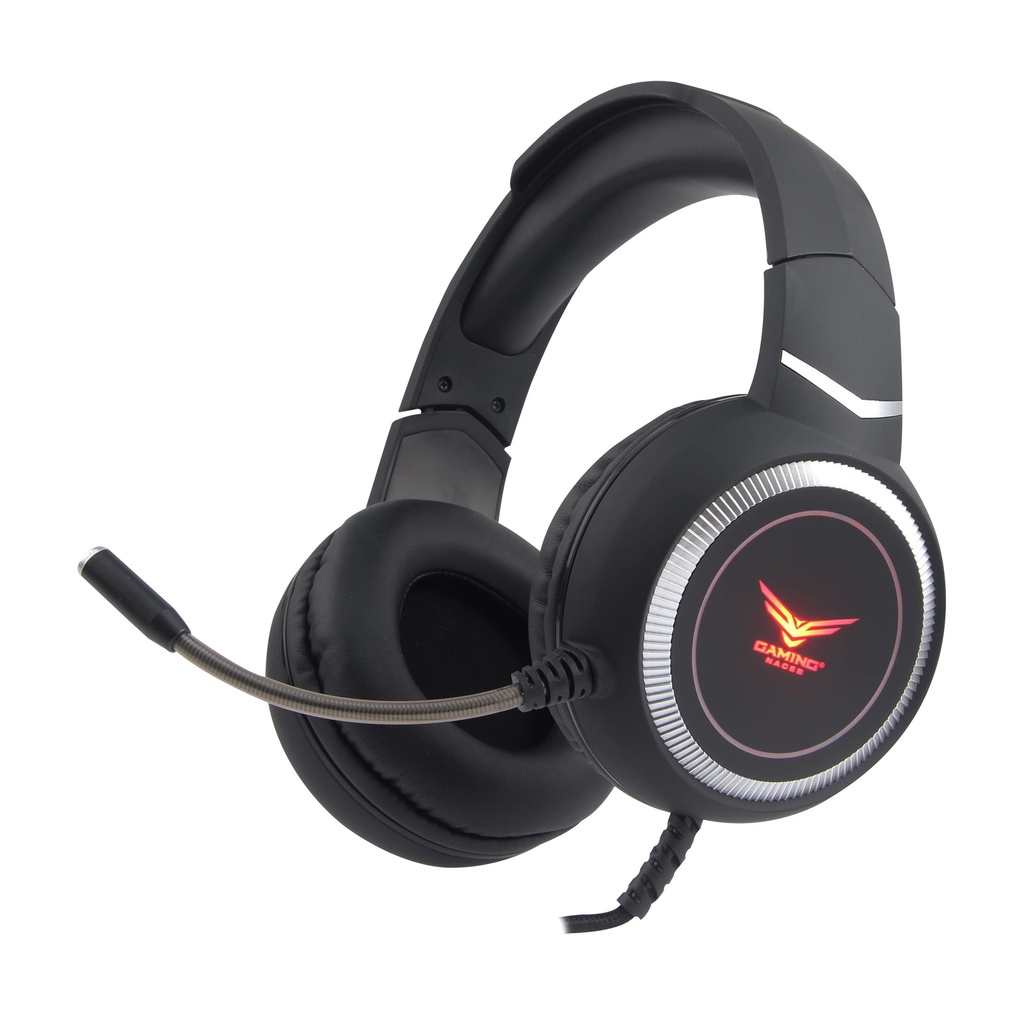 AUDIFONOS DIADEMA GAMER CON MICROFONO NACEB NA-0311 LED RGB