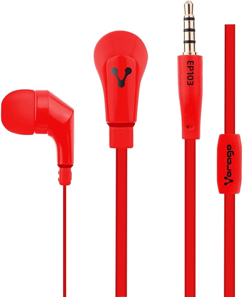 AUDIFONOS C/MANOS LIBRES VORAGO EP-103 3.5 MM ROJO 7502266671237