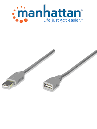CABLE USB 2.0 EXTENSION MANHATTAN 1.8 MTS GRIS 165211
