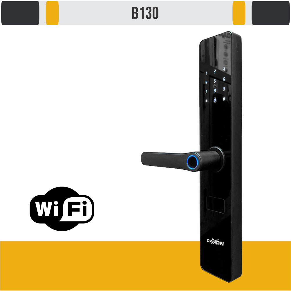 Cerradura Inteligente B130 / Huella dactilar /Código de acceso /Tarjeta de proximidad RFID /Pulsera o sticker RFID /APP -Llave mecánica /Acceso remoto