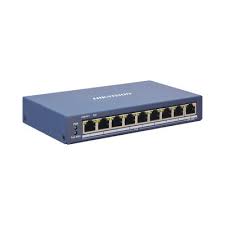 Switch PoE+ / Monitoreable / 8 Puertos 100 Mbps PoE+ / 1 Puerto 1000 Mbps Uplink / PoE hasta 300 metros / Conexión Remota desde Hik-PartnerPro / 60 W