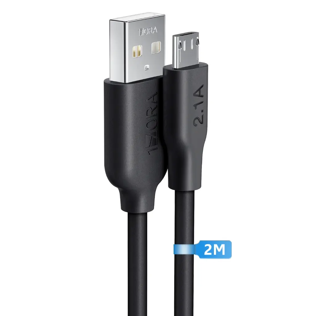 Cable de PVC de 2 m USB-A a USB Micro-B