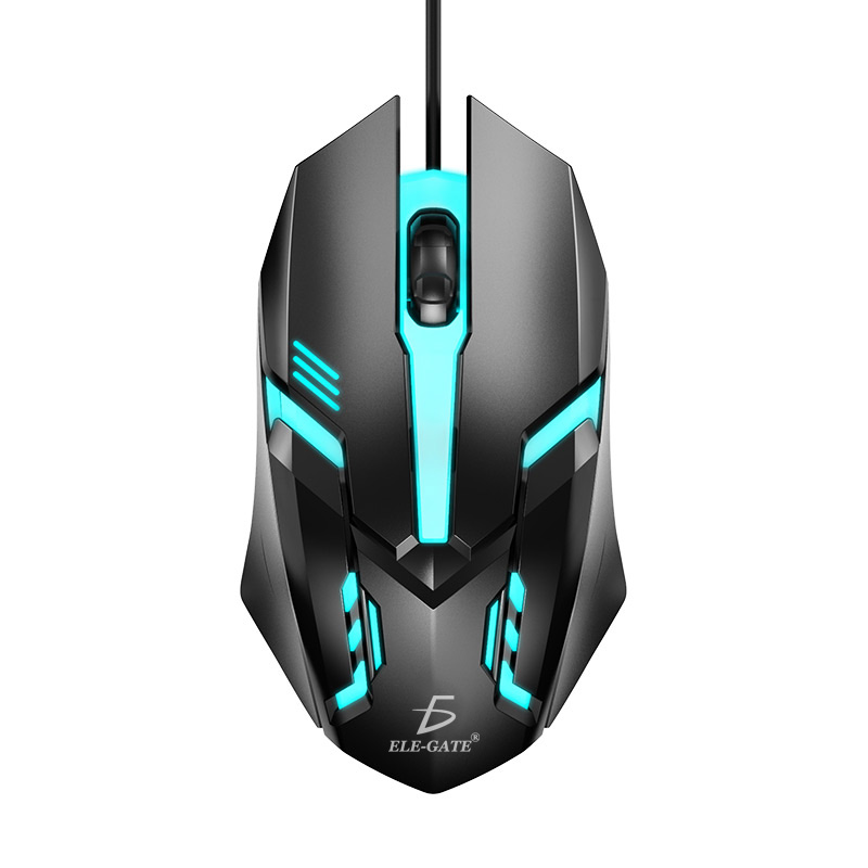 Mouse alámbrico gaming ele-gate con luz led rgb, variedad de colores / mo.20