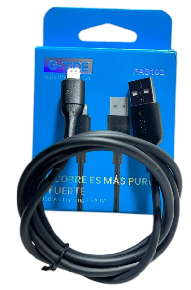 Cable De Datos Para Usb A Lightning Carga Rapida 1m G-tide Negro