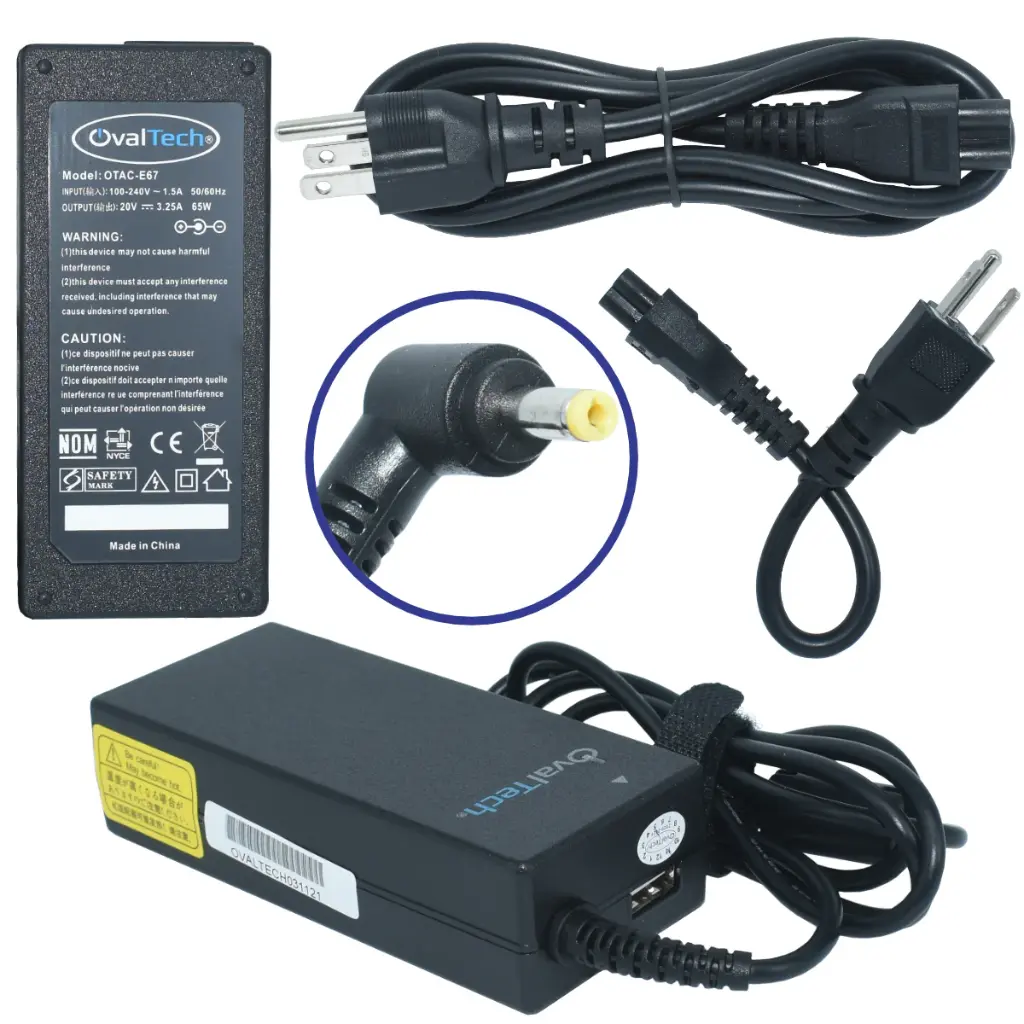 CARGADOR LAPTOP OVALTECH LENOVO 20V-3.25A 65W E67