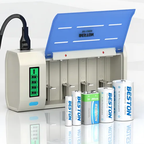 Cargador Beston Intelligent LCD 6 Ranuras AA AAA C D 9V