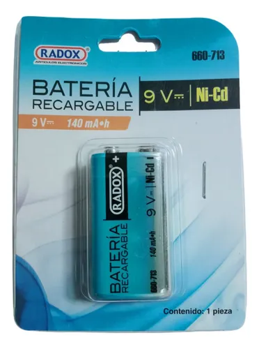 Bateria Recargable 9v Pila Cuadrada Ni-cd 9v 140mah