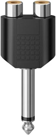 Adaptador 2 jacks rca hembra a plug 6.3mm Monoaural 705-094