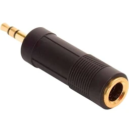 ADAPTADOR DE AUDIO ESTEREO JACK 6.35 MM A PLUG 3.5 MM 