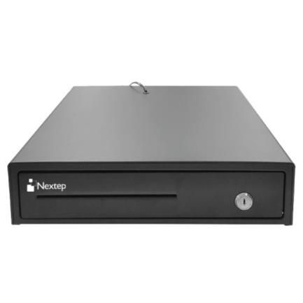 Cajón de Dinero Nextep NE-5144, 3.5Kg, 4 Billetes/8 Monedas, Negro 