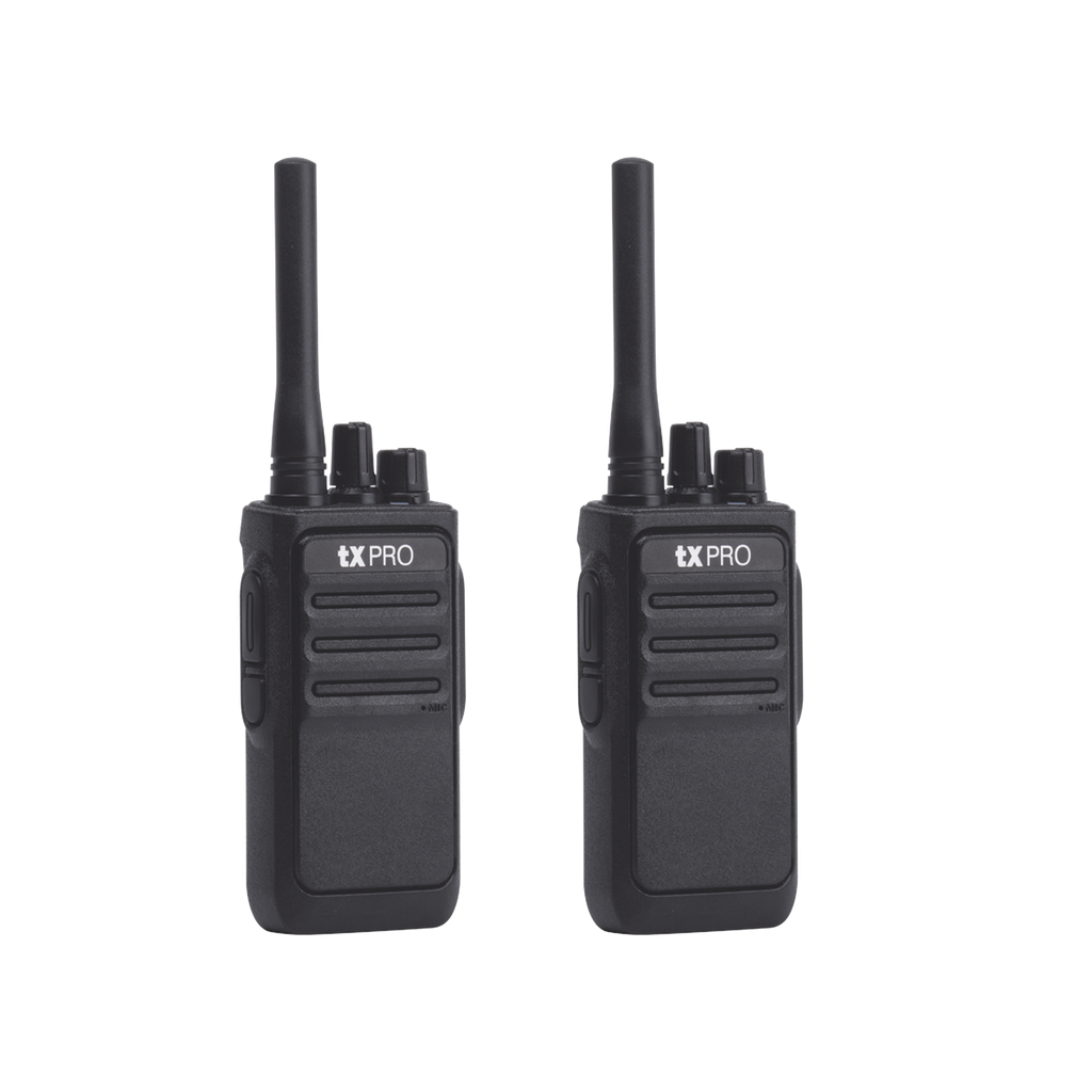 Par de radios analógicos, listos para utilizarse, operan en UHF 400-470 MHz de 2 watts de potencia. ¡PRECONFIGURADOS! TX-320DUO