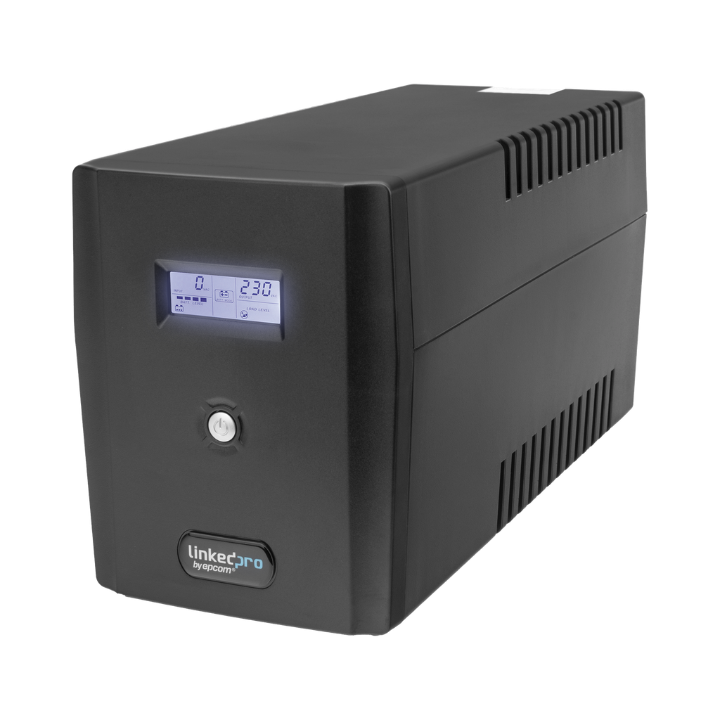 UPS 1500VA/900 W Pantalla LCD / Línea Interactiva 120Vca / 8 tomas 5-15R (6 Respaldadas) / Regulación de Voltaje / Protección RJ45 UPS LP1500LCD