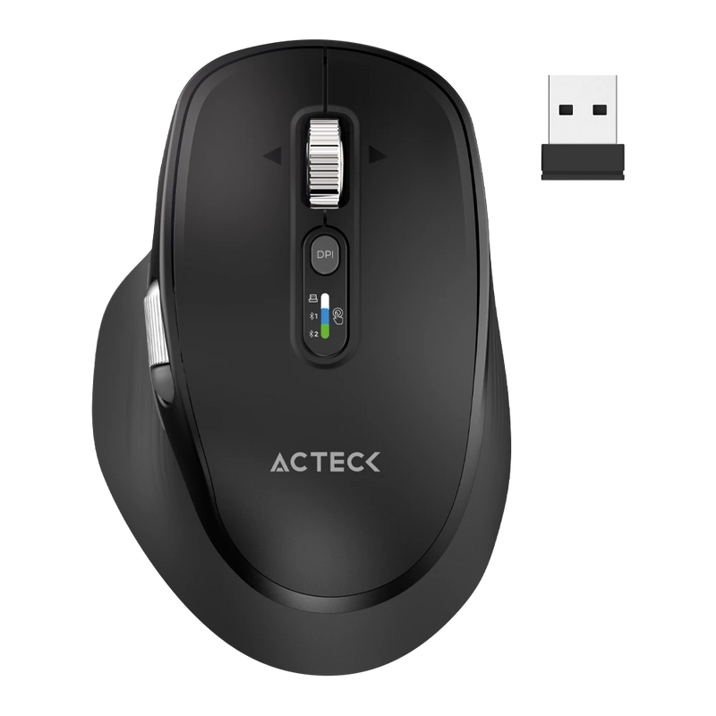 Mouse Acteck Vistuos pro Ultra MI777, Inalámbrico, Óptico, 4.800DPI, Bluetooth/USB-A, Negro 