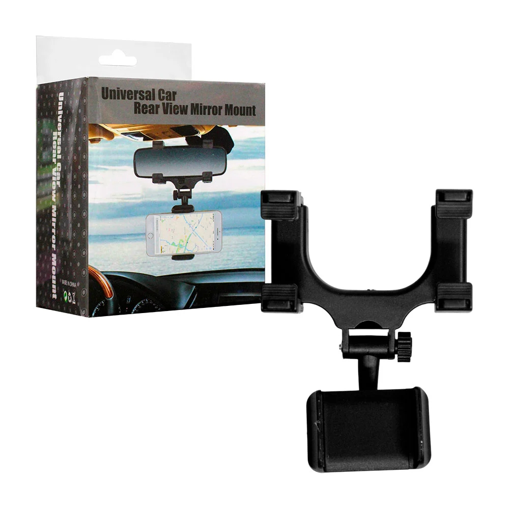 Soporte universal de celular y espejo retrovisor para automóvil