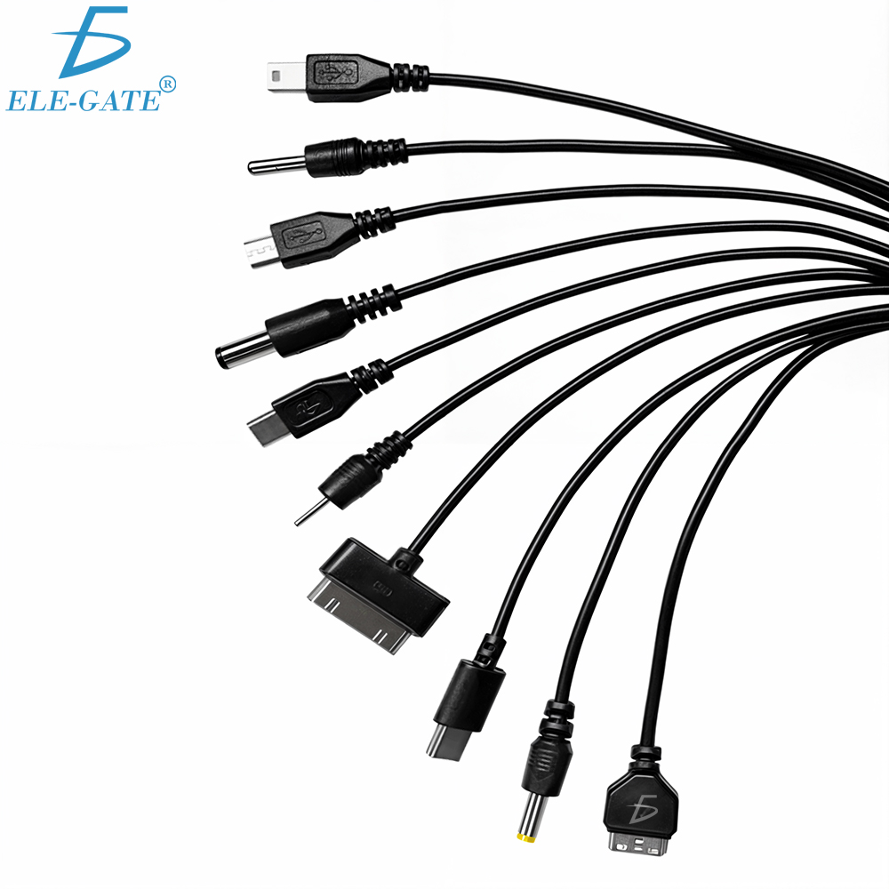 Cable de Carga USB 10 en 1 Portátil y Compatible con Varios Dispositivos, 20 cm