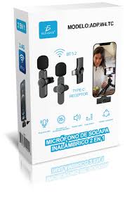 [07503049388304] MICROFONO INALAMBRICO DE SOLAPA CON ENTRADA TIPO C 2.4 GHZ ELE-GATE ADP.W2.TC