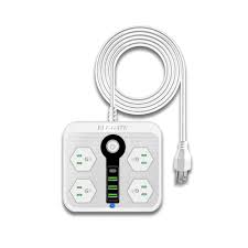 [07503050746643] MULTICONTACTO CUADRADO CON 4 ENCHUFES /3 PUERTOS USB Y 1 USB TIPO C ELE-GATE CH.116.4