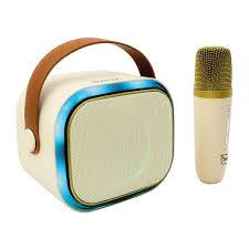 [0750363516815] BOCINA INALÁMBRICA KARAOKE CON MICRÓFONO INCLUIDO NECNON NB-203 BEIGE