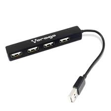 [7502266671770] CONCENTRADOR VORAGO 4 PUERTOS USB SLIM HU-100 NEGRO