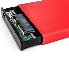 [7502266676263] CUBIERTA P/DISCO DURO SATA 2.5" VORAGO HDD-201 USB ROJO