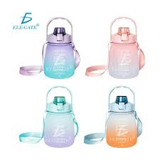 [755559945608] BOTELLA AGUA CON MEDIDOR MOTIVACIONAL 1.3 LT + CORREA Y STICKER ELE-GATE VAS.34.2