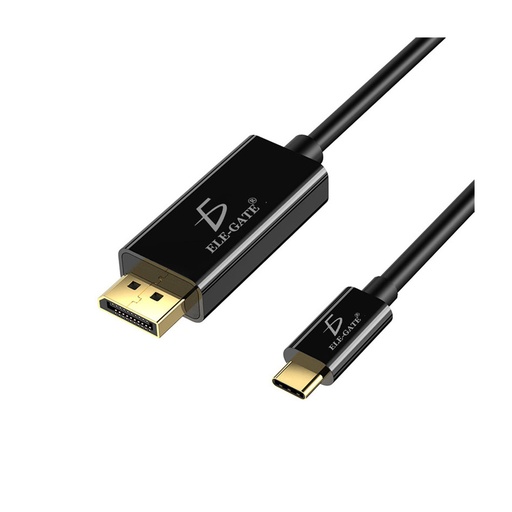[7555599460586] CABLE ADAPTADOR USB TIPO C A DISPLAY PORT ELE-GATE WI.167 1.8 MTS NEGRO